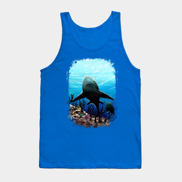 Great White Shark, from the Abyss of Soul Digital Painting Tank Top by BluedarkArt